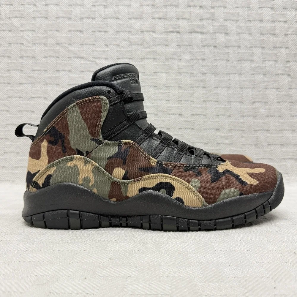 Jordan Air 10 Retro Shoes Mens Size 10 Woodland Camo 310805-201 RARE ?Nike Air Jordan 10 X Retro Woodland Camo Black 310805  main image 2